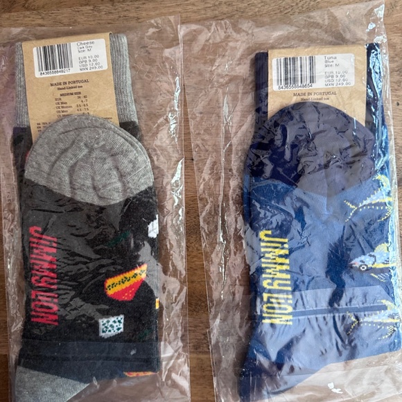 Jimmy Lion NYC Socks TUNA & CHEESE 2 pair new in package Unisex socks - Picture 2 of 4